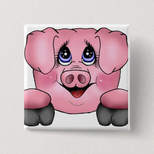 Knappen Cute Rosa Gris Knapp