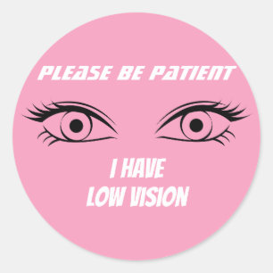 Knappen Cute Rosa Low Vision Runt Klistermärke