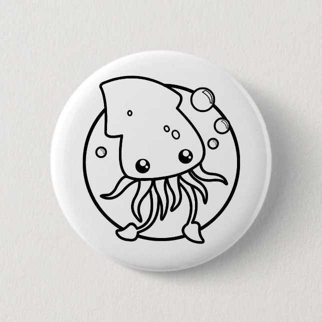 Knappen Cute Squid Knapp (Framsida)