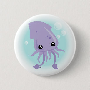 Knappen Cute Squid Knapp