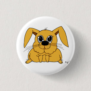 Knappen Cute Tjock Bunny Round Knapp