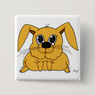 Knappen Cute Tjock Bunny Square Knapp
