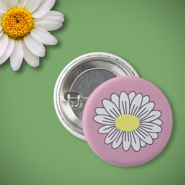 Knappen daisy blomma Rosa Knapp (Daisy Flower Pink Button)