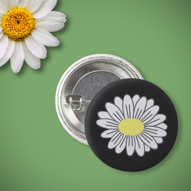 Knappen daisy blomma svart knapp (Daisy Flower Black Button)