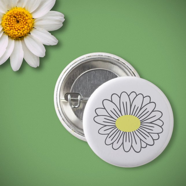 Knappen daisy Blomvita Knapp (Daisy Flower White Button)