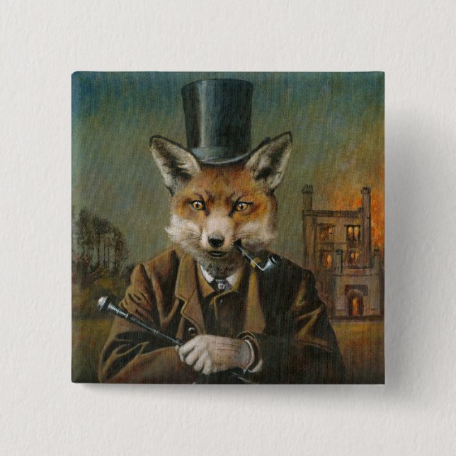Knappen Dapper Fox Badge Knapp (Framsida)