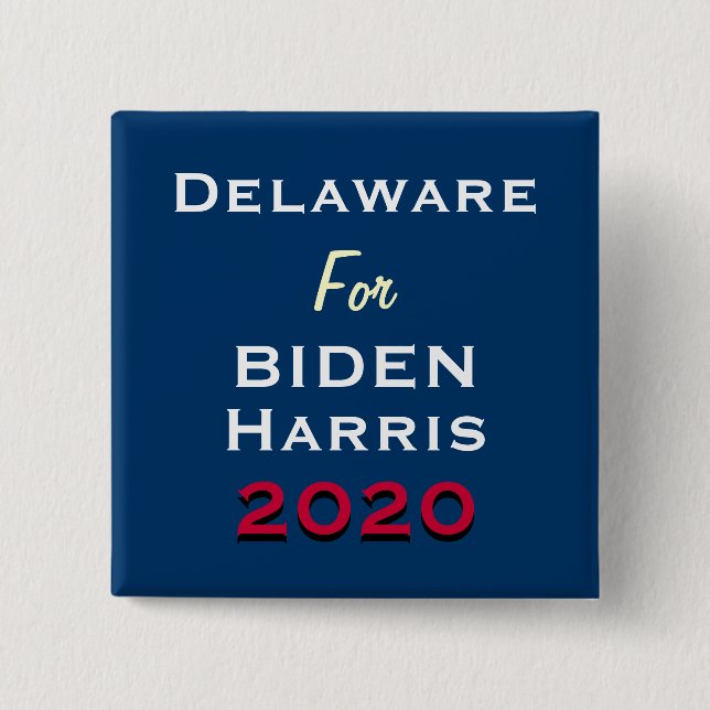 Knappen DELAWARE FOR BIDEN HARRIS 2020 Kampanj Knapp (Framsida)