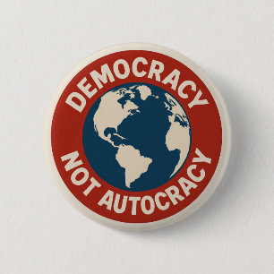 Knappen DEMOKRATI INTE AUTOCRACY Knapp