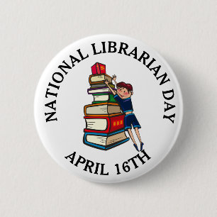 Knappen Den 16 april nationalbibliotekets dag Knapp