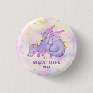 Knappen Dragon Mamma to be Baby Shower Lila Dragon Knapp