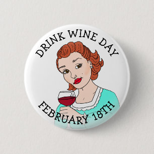 Knappen Drink Vin Dag 18:e Helgdagarna Knapp