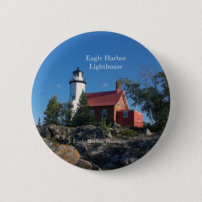 Knappen Eagle Harbour Lighthouse Knapp (Framsida)