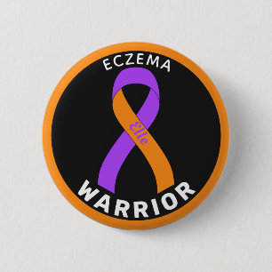 Knappen Eczema Warrior Ribbon Black Knapp