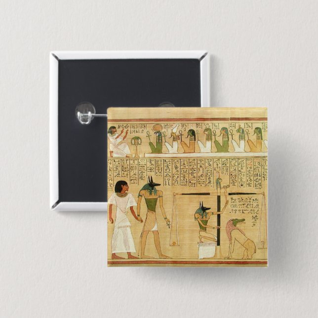 Knappen egypten-Hieroglyfer Knapp (Framsida & baksida)