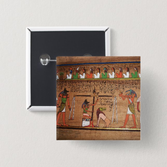 Knappen egypten-Hieroglyfer Knapp (Framsida & baksida)