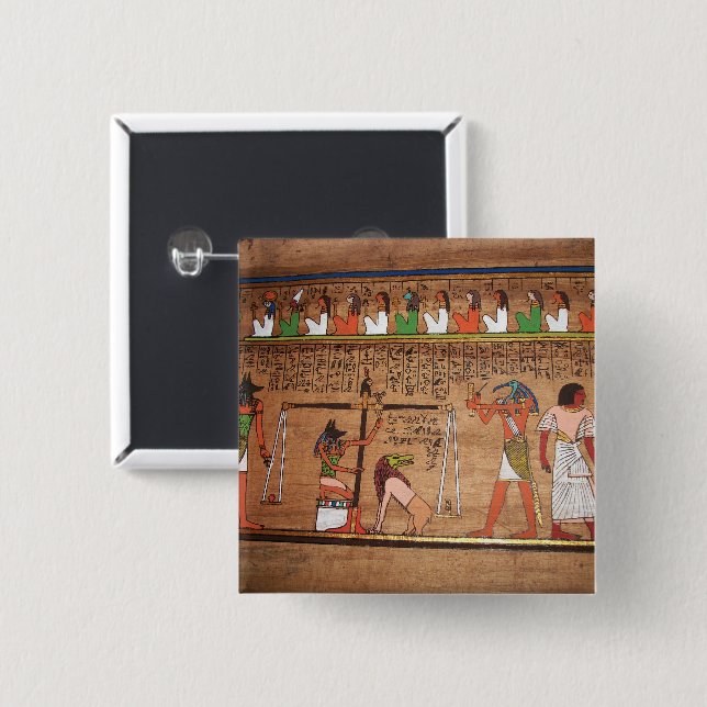 Knappen egypten-Hieroglyfer Knapp (Framsida & baksida)