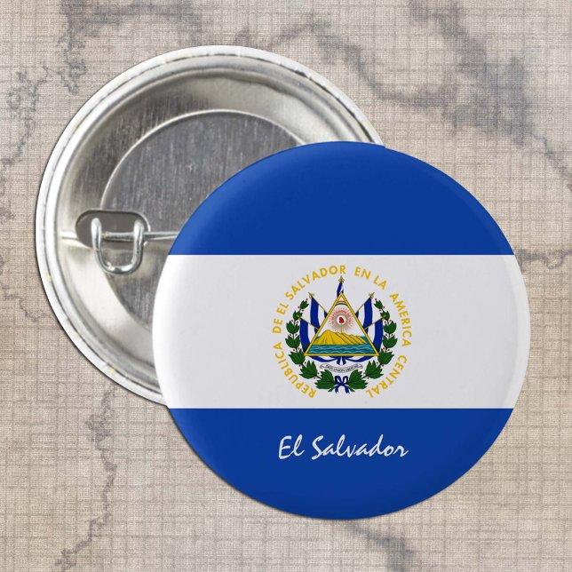 Knappen El Salvador, patriotic El Salvador Flagga Knapp (Skapare uppladdad)