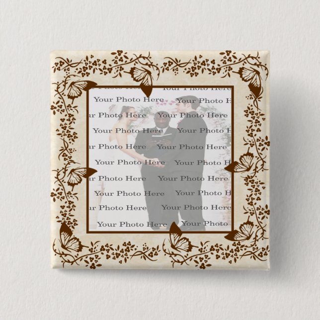 Knappen elegant Butterfly Square Knapp (Framsida)