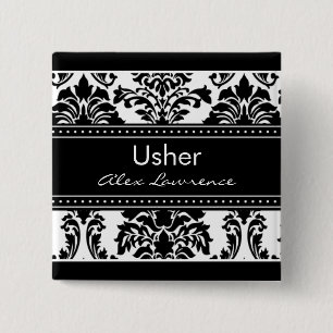 Knappen elegant Damask Brudens sida - Usher Knapp
