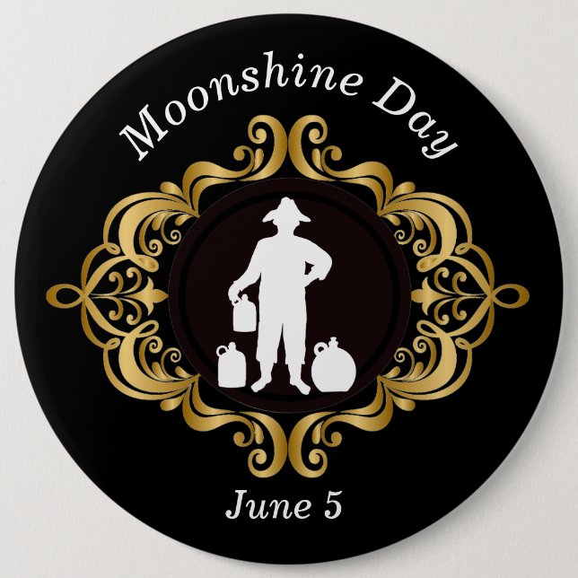 Knappen elegant Moonshine Day Black and Guld Knapp (Framsida)