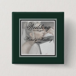 Knappen Emerald grönt anpassade bröllop namn Knapp