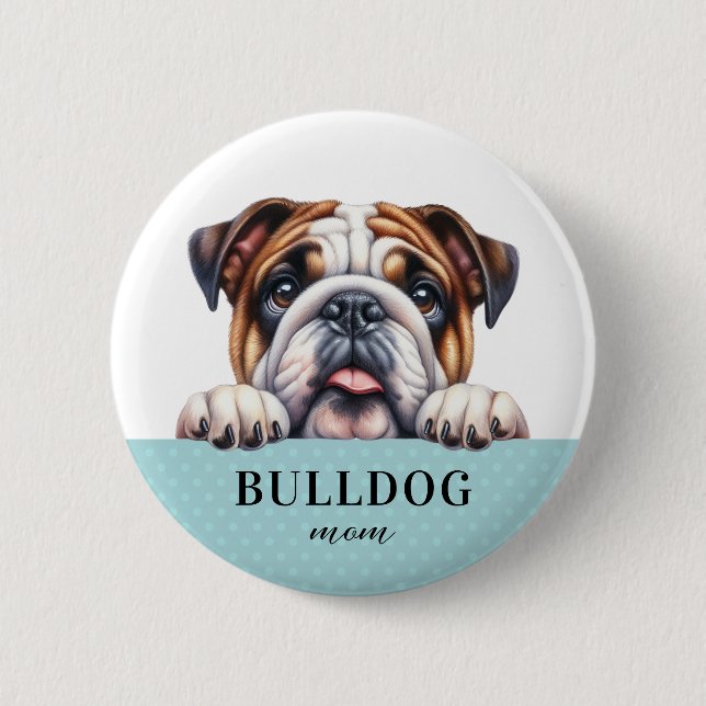 Knappen Engelsk bulldog Round Knapp (Framsida)