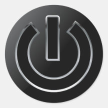 Knappen ENKEL, Rund etikett, blank, liten