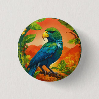Knappen exklusiv Parrot Design Round - Vibrant Tro Knapp
