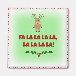 Knappen Fa La La La Julens Square Magnet