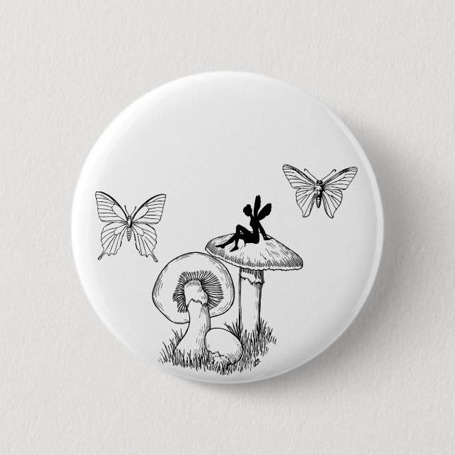 Knappen Fairy butterfly svamp Knapp (Framsida)