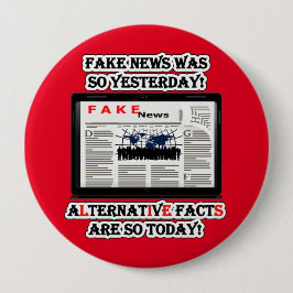 Knappen Fake News och Alternative Facts Large Roun Knapp
