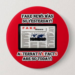 Knappen Fake News och Alternative Facts Large Roun Knapp