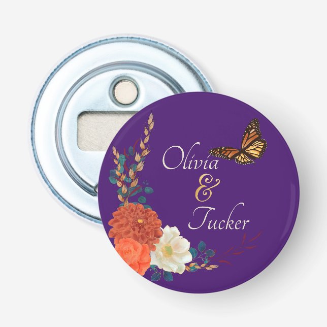 Knappen Fall Wedding Favor anpassningsbar Bottenöp Flasköppnare (Framsidan)