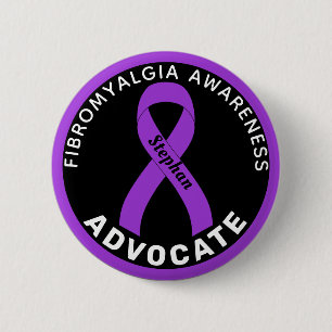Knappen Fibromyalgia Awareness Ribbon Black Knapp