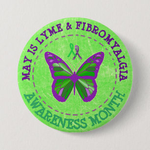 Knappen "Fibromyalgia & Lyme Awareness Month Ribbo Knapp