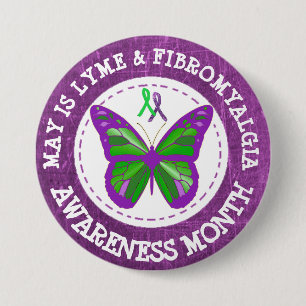 Knappen "Fibromyalgia & Lyme Awareness Month Ribbo Knapp