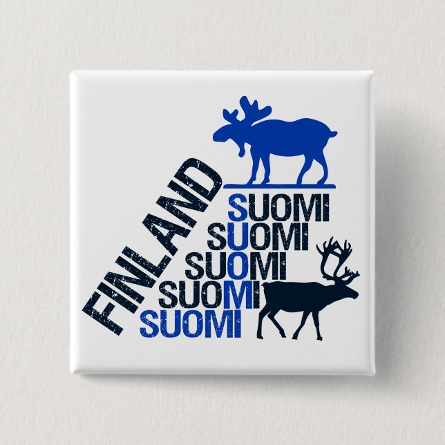 Knappen Finlands Moose & Reindeer Knapp (Framsida)