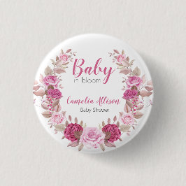 Knappen Firande för babyskor för Blommigt Knapp