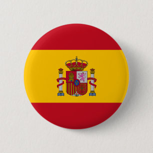 Knappen flagga för Spaniens rond Pin Badge Knapp