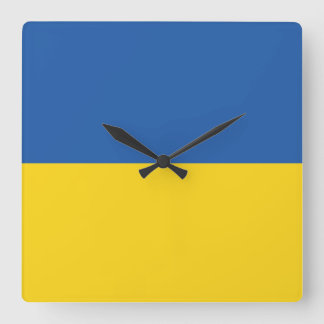 Knappen flagga i Ukraina Fyrkantig Klocka