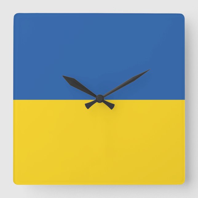 Knappen flagga i Ukraina Fyrkantig Klocka (Framsida)