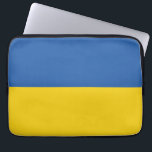 Knappen flagga i Ukraina Laptop Fodral<br><div class="desc">Ukrainas flagga är en banderoll med två lika stora vågräna blått och gult. Den översta representerar himlar och gulten representerar vete. Ukrainas nationella Flagga</div>