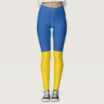 Knappen flagga i Ukraina Leggings<br><div class="desc">Ukrainas flagga är en banderoll med två lika stora vågräna blått och gult. Den översta representerar himlar och gulten representerar vete. Ukrainas nationella Flagga</div>