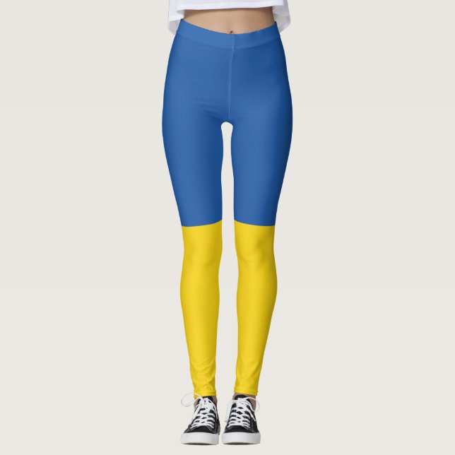 Knappen flagga i Ukraina Leggings (Framsida)