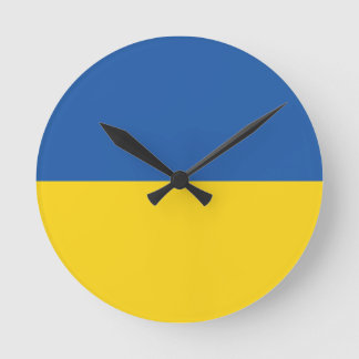 Knappen flagga i Ukraina Rund Klocka