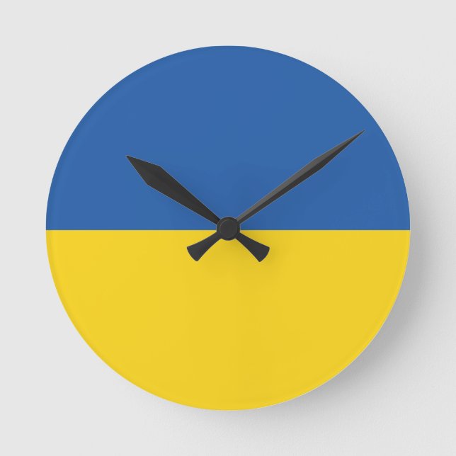 Knappen flagga i Ukraina Rund Klocka (Framsida)