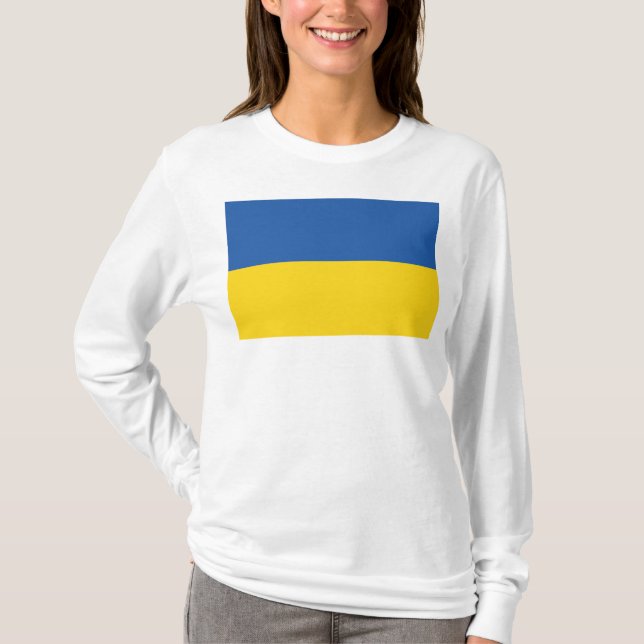 Knappen flagga i Ukraina T Shirt (Framsida)