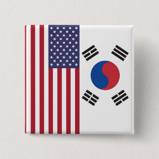 Knappen Flagga USA-Korea Knapp