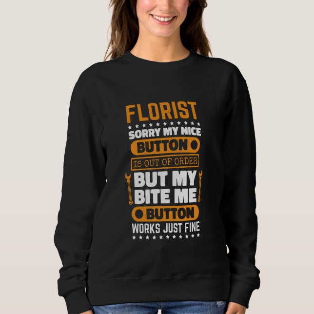 Knappen Florist Bita Me fungerar med nedre Blommig T Shirt (Framsida)
