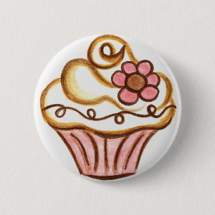 Knappen Flower Cupkaka Knapp